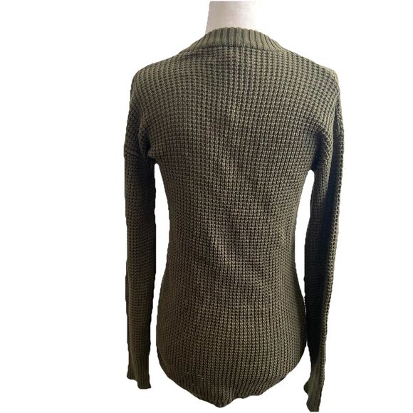 Guess Winslet Crossover Wrap Sweater Olive Green Size Small - Picture 6 of 11